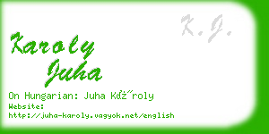 karoly juha business card